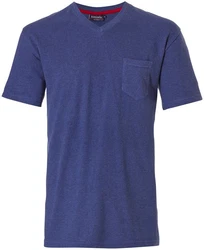 Pastunette Pyjamaoberteil Herren Shirt V Ausschnitt 