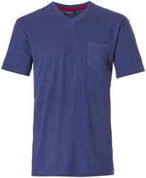 Pastunette Pyjamaoberteil Herren Shirt V Ausschnitt 