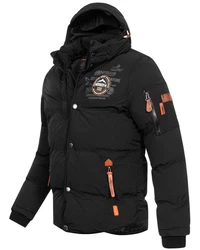 Geographical Norway Steppjacke Parka Verveine Schwarz/Orange