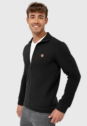 Indicode Sweatjacke Bermie Schwarz/Orange