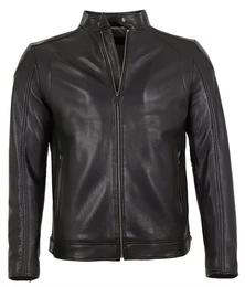 Lederjacke Starr - Herren Lederjacke Lammnappa schwarz