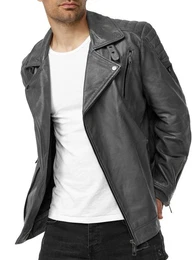 Lederjacke 19713 Echtleder Jacke im Biker-Look
