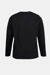 JP1880 T-Shirt Henley Fuball Langarm Schwarz