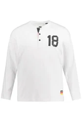 JP1880 T-Shirt Henley Fuball Langarm Weiß/Hellblau/Creme/Dunkelblau/Schwarz/Grau