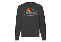 Fruit of the Loom Sweatshirt Classic Raglan Sweat Dunkelgrau/Grau/Schwarz
