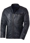 Ross & Cole Lederjacke lssiges Design mit Steppung an der Schulter Dunkelblau/Blau