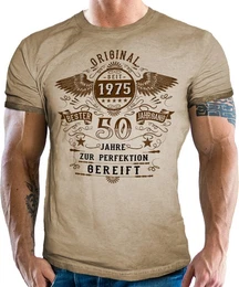 T-Shirt fr Mnner zum 50. Geburtstag - zur Perfektion gereift seit 1975