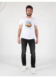 Miracle of Denim 5-Pocket Jeans Ricardo Weiß/Creme/Orange/Rot