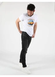 Miracle of Denim 5-Pocket Jeans Ricardo Weiß/Creme/Orange/Rot