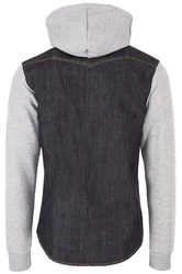 Rock Creek Jeansjacke Herren Jeanshemd mit Kapuze Dunkelblau/Grau/Hellgrau/Dunkelgrau/Schwarz