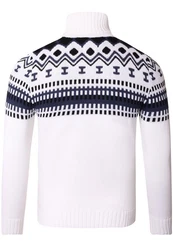 Reslad Strickpullover Rollkragenpullover Herren Norweger  Weiß/Creme