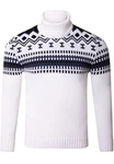 Reslad Strickpullover Rollkragenpullover Herren Norweger  Weiß/Creme