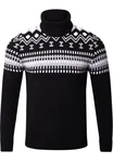 Reslad Strickpullover Rollkragenpullover Herren Norweger  Schwarz/Dunkelblau/Braun/Weiß