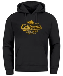 Neverless Hoodie Herren California Skull Dunkelgrün/Gold/Braun/Gelb/Rot