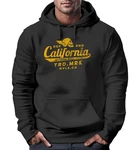 Neverless Hoodie Herren California Skull Dunkelgrün/Gold/Braun/Gelb/Rot