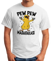 MoonWorks Print-Shirt Herren T-Shirt Pew Pew Madafakas Trend Fun-Shirt (Kken Meme) Braun/Grau/Grün/Weiß/Gelb/Rosa