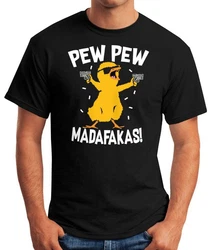 MoonWorks Print-Shirt Herren T-Shirt Pew Pew Madafakas Trend Fun-Shirt (Kken Meme) Braun/Grün/Grau