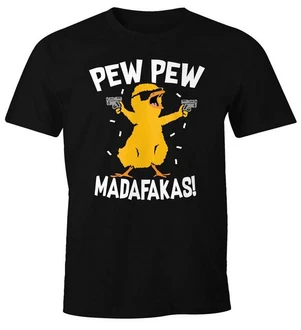 MoonWorks Print-Shirt Herren T-Shirt Pew Pew Madafakas Trend Fun-Shirt (Kken Meme) MoonWorks Print-Shirt Herren T-Shirt Pew Pew Madafakas Trend Fun-Shirt (Kken Meme)