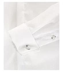 VENTI Smokinghemd Festliches Brutigam Hochzeitshemd Langarm Kentkragen Uni Umschlagmanschette modern fit weiß (HL89)