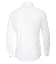 VENTI Smokinghemd Festliches Brutigam Hochzeitshemd Langarm Kentkragen Uni Umschlagmanschette modern fit weiß (HL89)