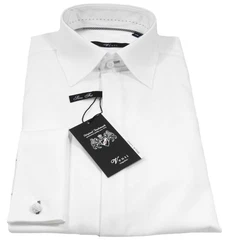 VENTI Smokinghemd Festliches Brutigam Hochzeitshemd Langarm Kentkragen Uni Umschlagmanschette modern fit weiß (HL89)