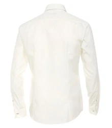 VENTI Smokinghemd Festliches Brutigam Hochzeitshemd Langarm Kentkragen Uni Umschlagmanschette modern fit creme (HL90)