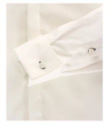 VENTI Smokinghemd Festliches Brutigam Hochzeitshemd Langarm Kentkragen Uni Umschlagmanschette modern fit creme (HL90)