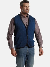 Strickweste DUKE KALMAN feines Retro Muster mit V-Neck