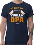 Shirtracer T-Shirt So sieht ein richtig cooler Opa aus Opa Geschenke Orange