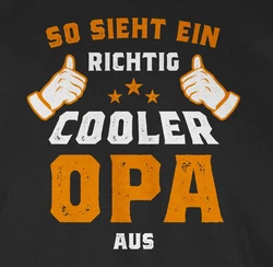 Shirtracer T-Shirt So sieht ein richtig cooler Opa aus Opa Geschenke Orange