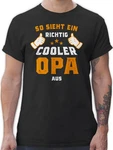 Shirtracer T-Shirt So sieht ein richtig cooler Opa aus Opa Geschenke Orange