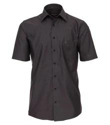 CASAMODA Kurzarmhemd Kent Comfort Fit NOS Grau/Dunkelgrau/Schwarz
