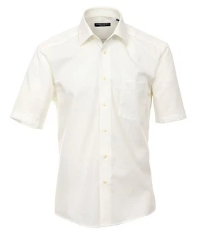 CASAMODA Kurzarmhemd Kent Comfort Fit NOS Weiß/Creme/Beige