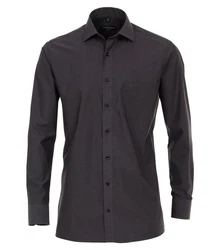 CASAMODA Langarmhemd Modern Fit Grau/Dunkelgrau/Schwarz