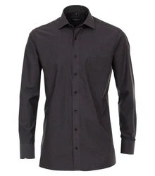 CASAMODA Langarmhemd Modern Fit Grau/Dunkelgrau/Schwarz