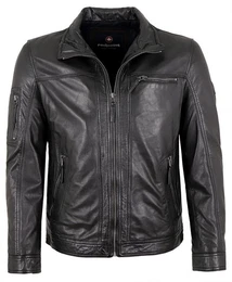 Lederjacke Brice - Herren Lederjacke Neuseelndisches Lammnappa schwarz
