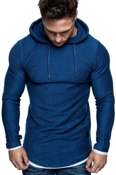 Amaci&Sons 2in1 Oversize Kapuzenpullover Hoodie Sweater Sweatjacke Pullover Sweatshirt (4014) Blau/Dunkelblau