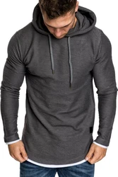 Amaci&Sons 2in1 Oversize Kapuzenpullover Hoodie Sweater Sweatjacke Pullover Sweatshirt (4014) Dunkelgrau/Hellgrau/Grau