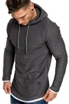 Amaci&Sons 2in1 Oversize Kapuzenpullover Hoodie Sweater Sweatjacke Pullover Sweatshirt (4014) Dunkelgrau/Hellgrau/Grau