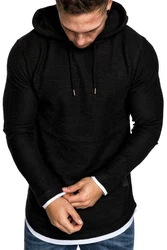 Amaci&Sons 2in1 Oversize Kapuzenpullover Hoodie Sweater Sweatjacke Pullover Sweatshirt (4014) Schwarz/Dunkelgrau