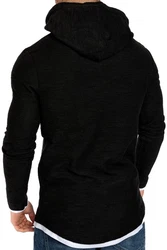 Amaci&Sons 2in1 Oversize Kapuzenpullover Hoodie Sweater Sweatjacke Pullover Sweatshirt (4014) Schwarz/Dunkelgrau