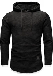 Amaci&Sons 2in1 Oversize Kapuzenpullover Hoodie Sweater Sweatjacke Pullover Sweatshirt (4014) Schwarz/Dunkelgrau