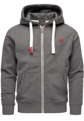 Amaci&Sons Herren Zipper Kapuzenpullover Sweatjacke Pullover Hoodie Sweatshirt (1-04029) Hellgrau/Dunkelgrau/Grau