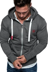 Amaci&Sons Herren Zipper Kapuzenpullover Sweatjacke Pullover Hoodie Sweatshirt (1-04029) Hellgrau/Dunkelgrau/Grau