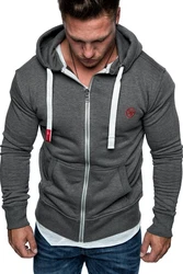 Amaci&Sons Herren Zipper Kapuzenpullover Sweatjacke Pullover Hoodie Sweatshirt (1-04029) Hellgrau/Dunkelgrau/Grau
