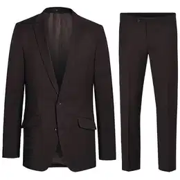 Anzug Herren Anzug modern Businessanzug regular fit (Set, 2-tlg., Sakko mit Hose) 100% Schurwolle braun HA19