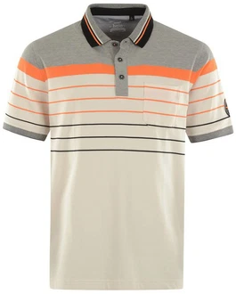 Hajo Poloshirt Orange/Grau/Beige/Khaki/Hellgrau Hajo Poloshirt Orange/Grau/Beige/Khaki/Hellgrau
