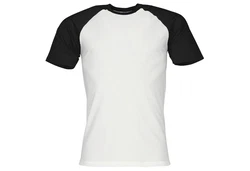 Fruit of the Loom Rundhalsshirt Valueweight Short Sleeve Baseball T Weiß/Schwarz