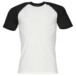 Fruit of the Loom Rundhalsshirt Valueweight Short Sleeve Baseball T Weiß/Schwarz