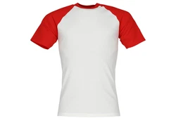 Fruit of the Loom Rundhalsshirt Valueweight Short Sleeve Baseball T Rot/Weiß/Dunkelrot
